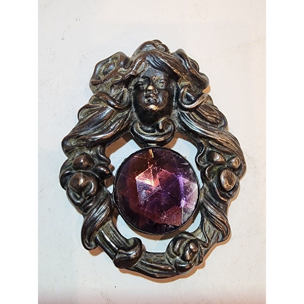 Fishel & Nessler F.N. & Co Silver Art Nouveau Womens‎ Belt Buckle C1915